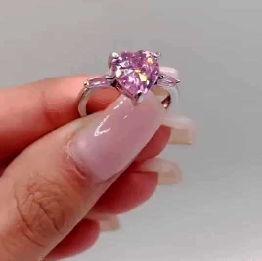 Anello Pink Hearth Argento