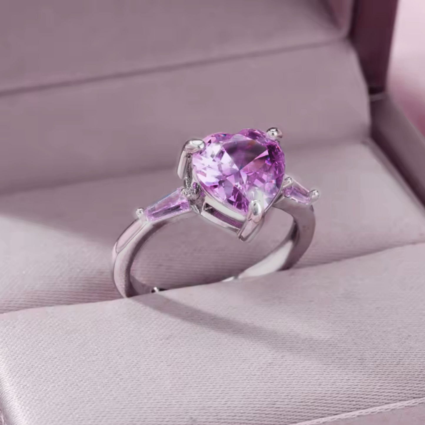 Anello Pink Hearth Argento