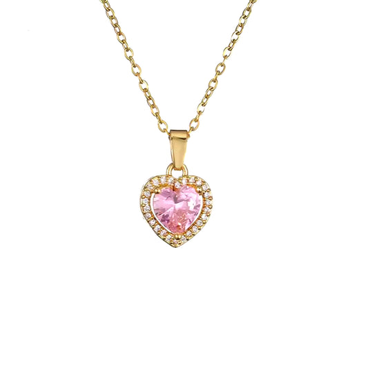 Collana Pink Hearth Gold