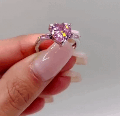 Anello Pink Hearth Argento